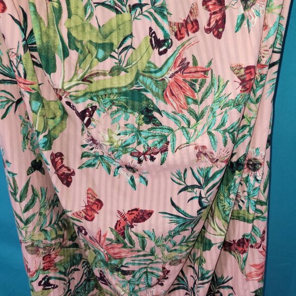 H&M Floral Tropical Print Midi Dress With Adjustable Straps Size S 100% Cotton W - Picture 4 of 9
